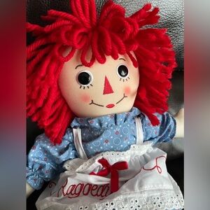 Raggedy Ann Rag Doll Embroidered Apron 16 inches